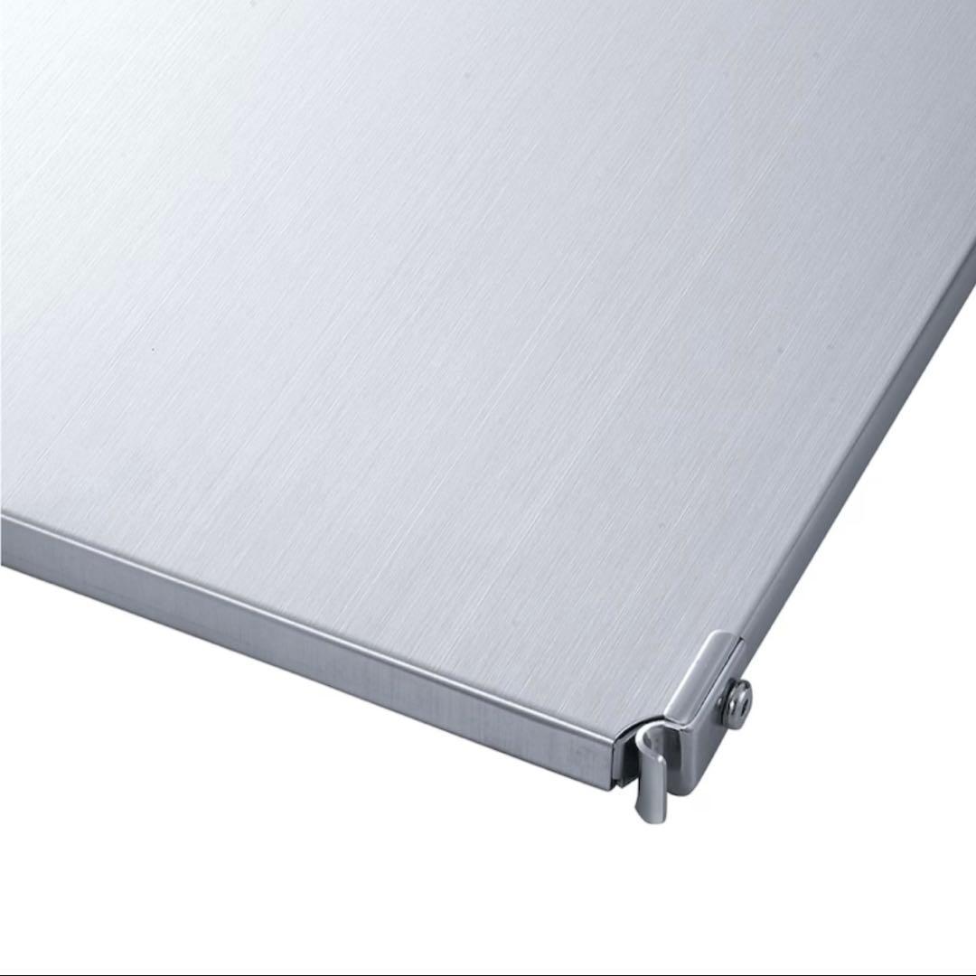 無印　【２点セット】ステンレスユニットシェルフ　ステンレス追加棚　幅84タイプ用