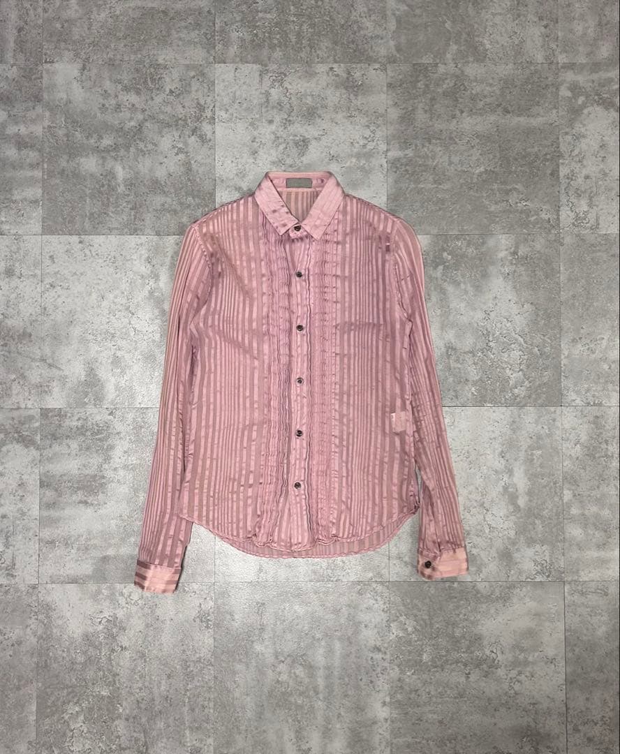 Dior Homme SS05 シアー　ストライプ　ドレスシャツ　36