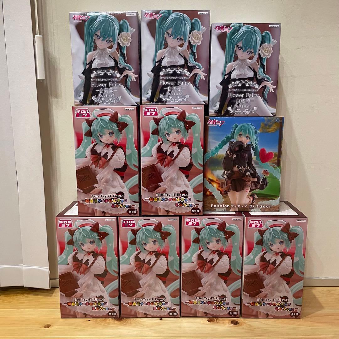 初音ミク フィギュア まとめ売り チロルミク アウトドア ぬースト 白薔薇