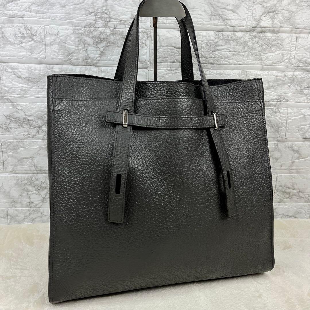 【美品】フルラ トートバッグ ジョーヴェ A4 大容量 肩掛け レザー グレー FURLA（フルラ） Furla Giove トートバッグ M NERO ブラック