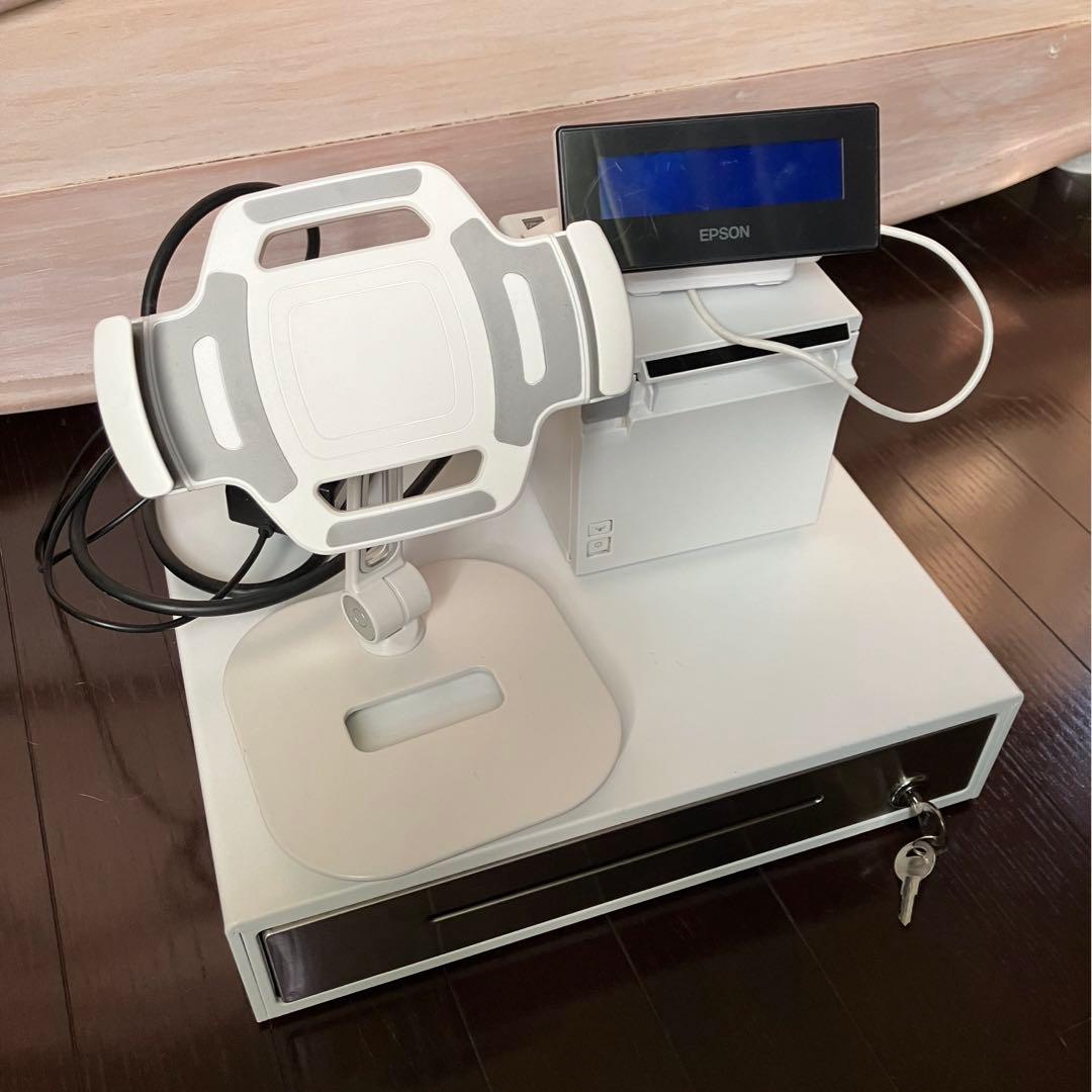 レシートプリンター(TM-m30)、カスタマーDP、ドロア、スタンドセット