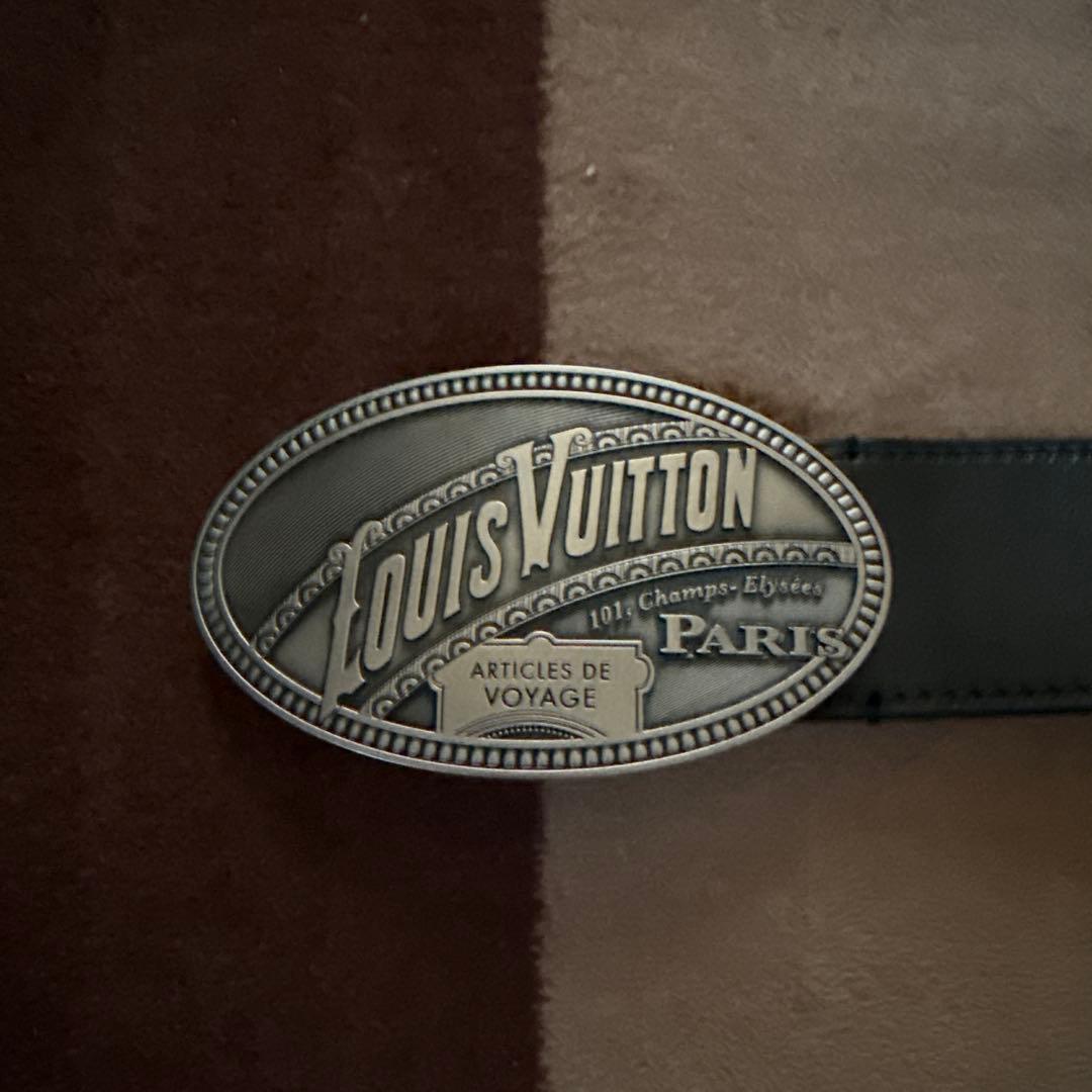 Louis Vuitton ブラック ベルト 95/38