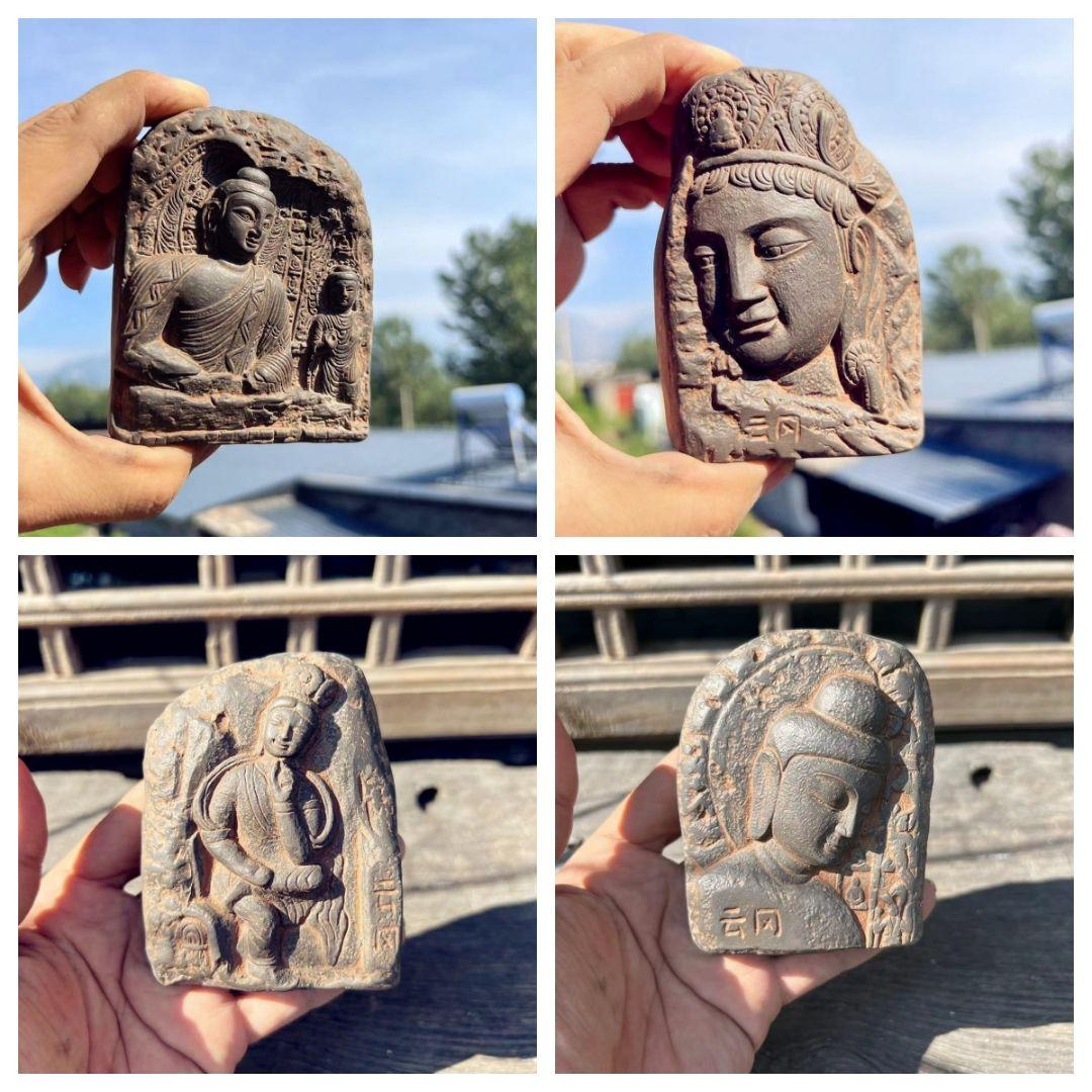 雲岡石窟 第二十窟 第五窟 第十八窟 思惟 煉瓦彫仏 玄関 書斎文鎮 文房置物