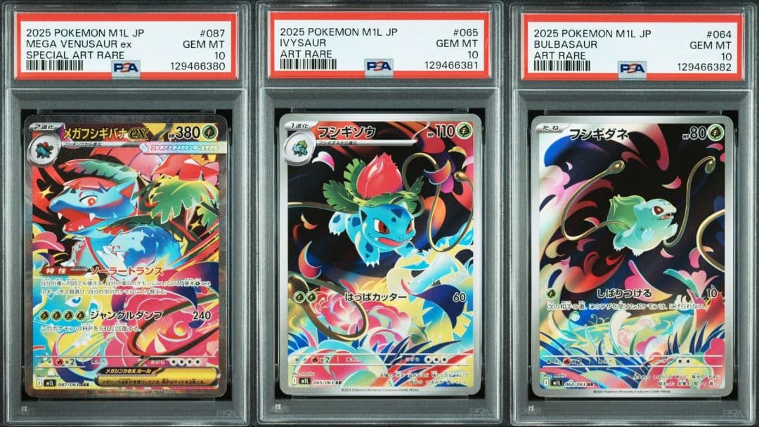 フシギバナSAR　AR進化3連番PSA10 フシギダネ フシギソウAR メガフシギバナex SAR PSA10 3連番 - メルカリ