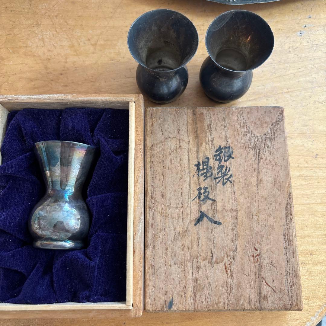 和光　SILVER950 銀　楊枝入れ3つセット