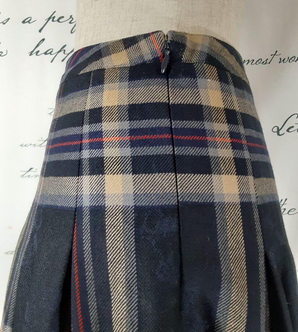 YORKLAND 美品 希少 日本製 テディベアジャガートチェックロングスカート