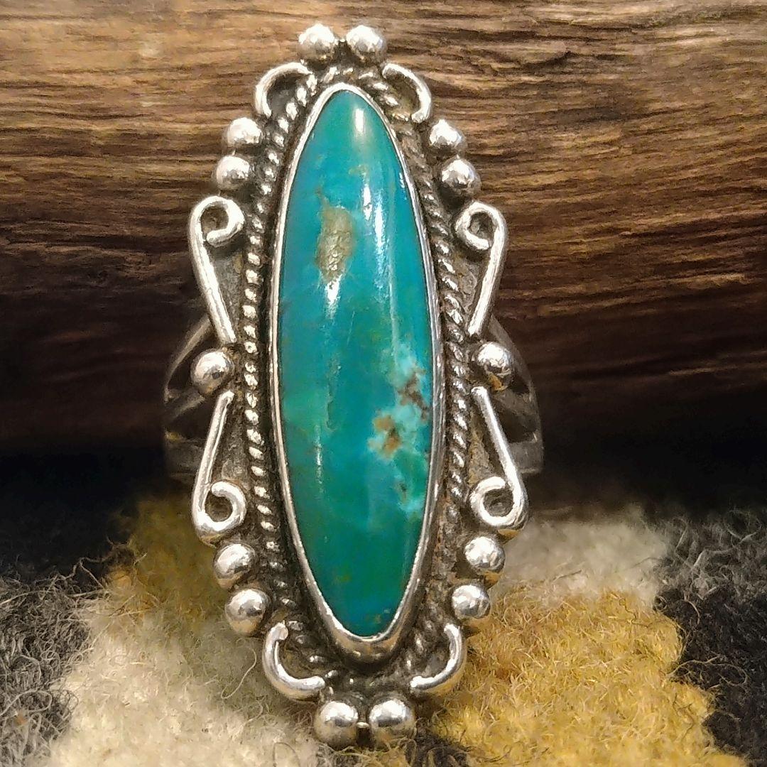 Navajo Vtg Fred Harvey Turquoise Ring