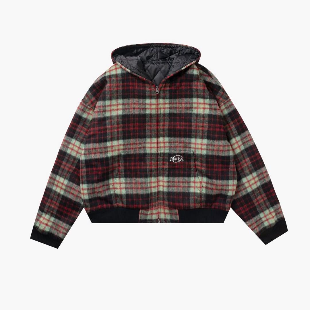 slacker チェック柄 フード付きジャケット ブルゾン