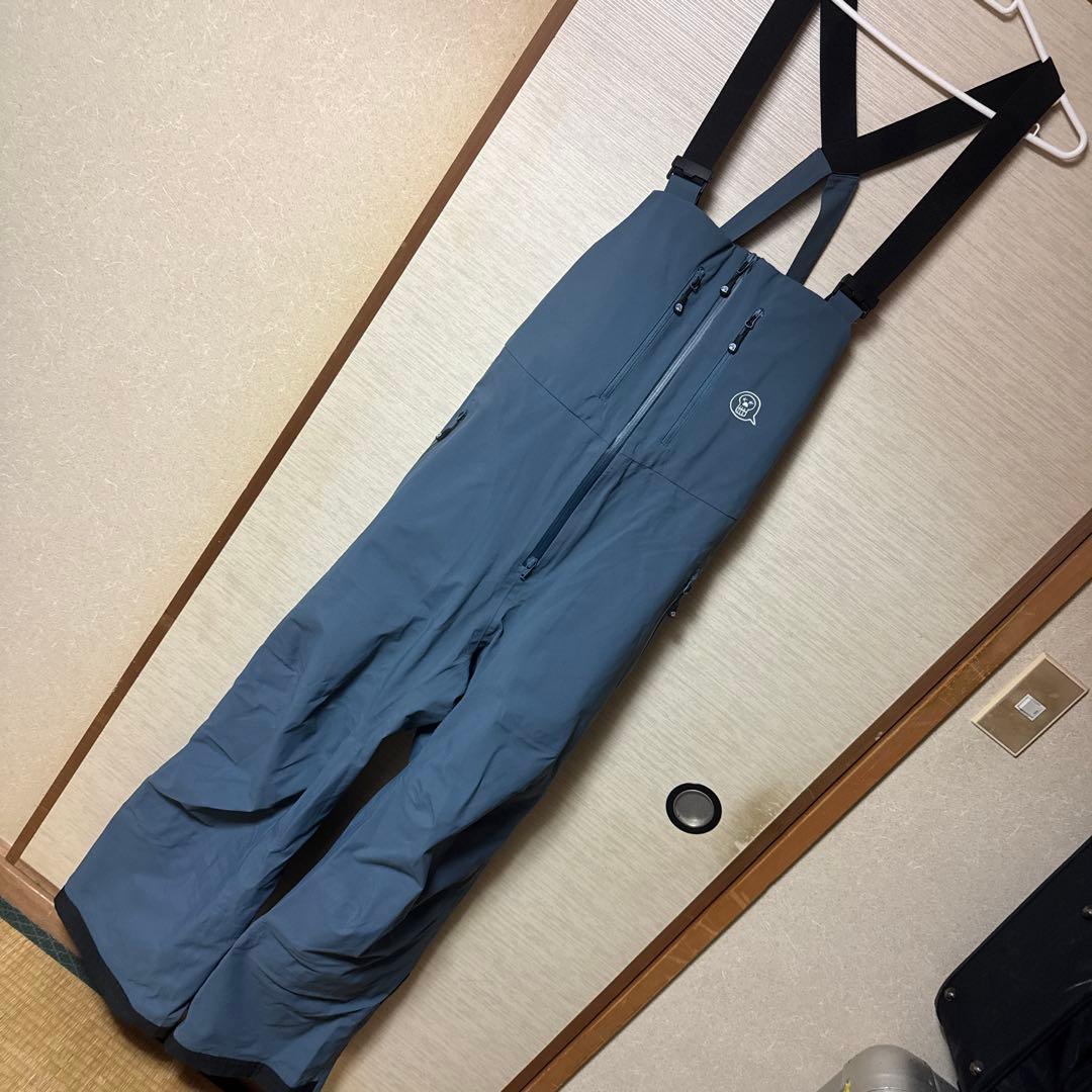 unfudge gentle bib pants L ブルーグレー 23-24 ワイド 予約商品 26-27 アンファッジ ボードパンツ ジェントル ビブ