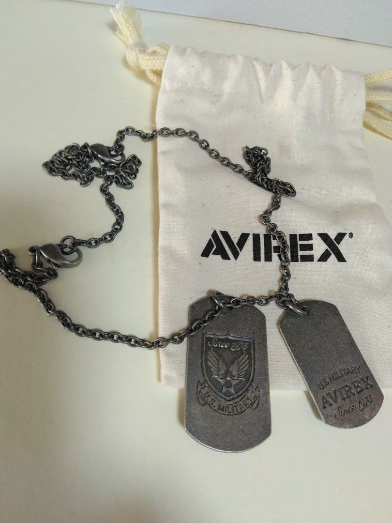 空*様 AVIREX メタルドッグタグネックレス AVIREX by J.H.M CO.,LTD.》'SURPLUS' DOGTAG NECKLACE / 'サープラス