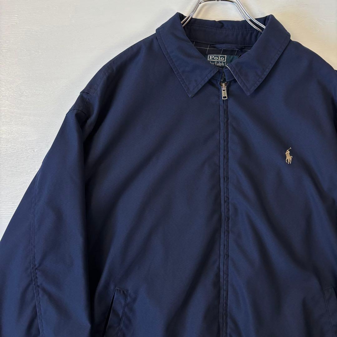 ラルフローレン スウィングトップ　ワンポイントロゴ　XLサイズ　ネイビー　古着