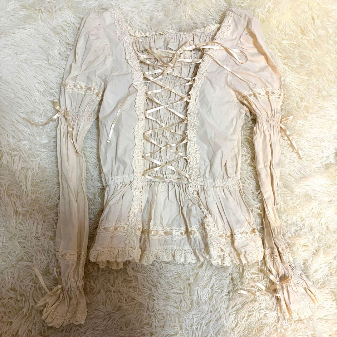 イノセントワールド　薔薇レースピンタックブラウス　　ブラウス　ロリータリ