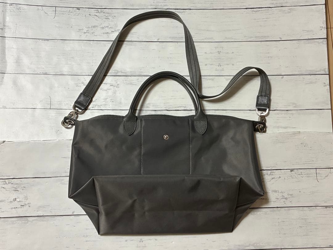 【美品】LONGCHAMP（ロンシャン）◆2way（手提げ&斜めがけ）◆グレー
