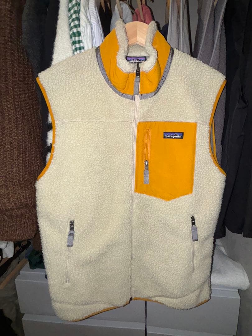 patagonia レトロX フリースベスト　クリーム/イエロー