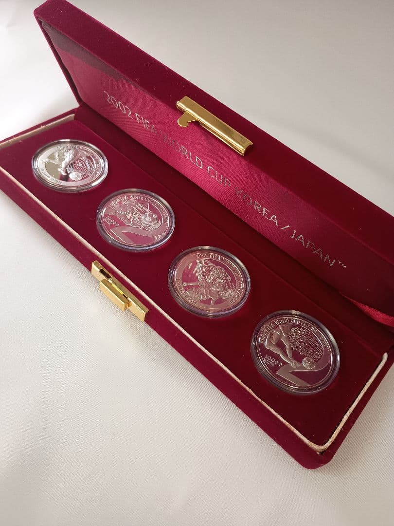 2002年 FIFA 日韓ワールドカップ 記念純銀硬貨 4枚セット 1oz×4