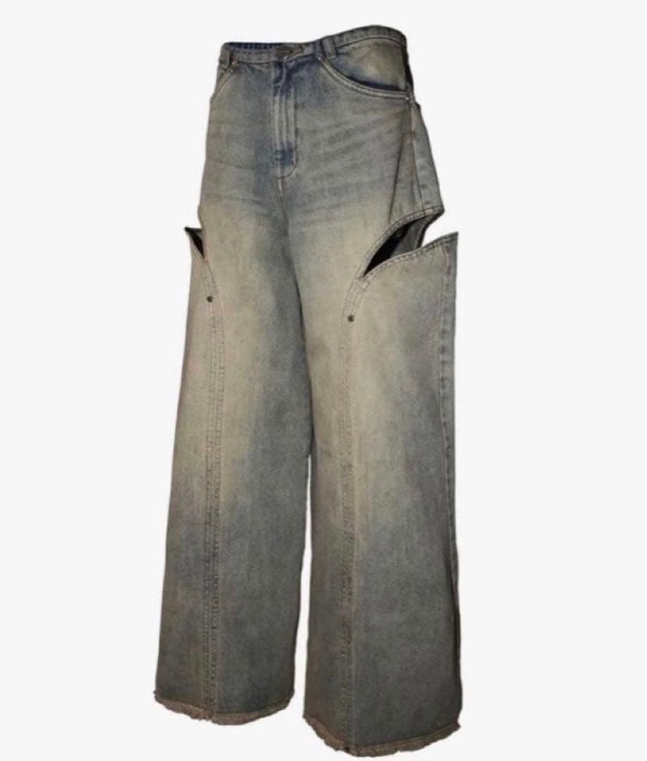 パンツ THEREDTHREAD M cutting denim2