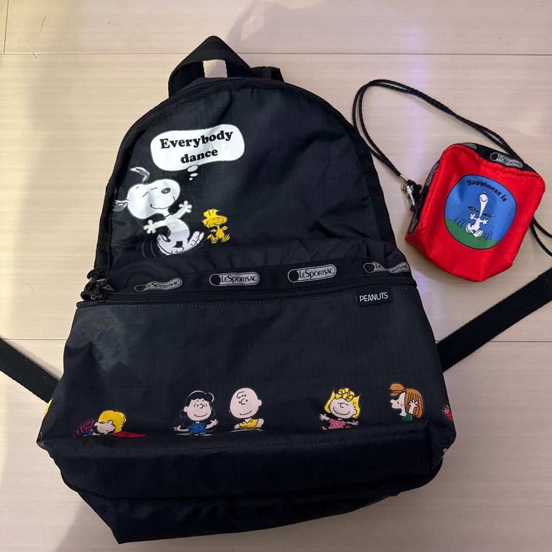 スヌーピー リュック レスポートサック ポーチ付き