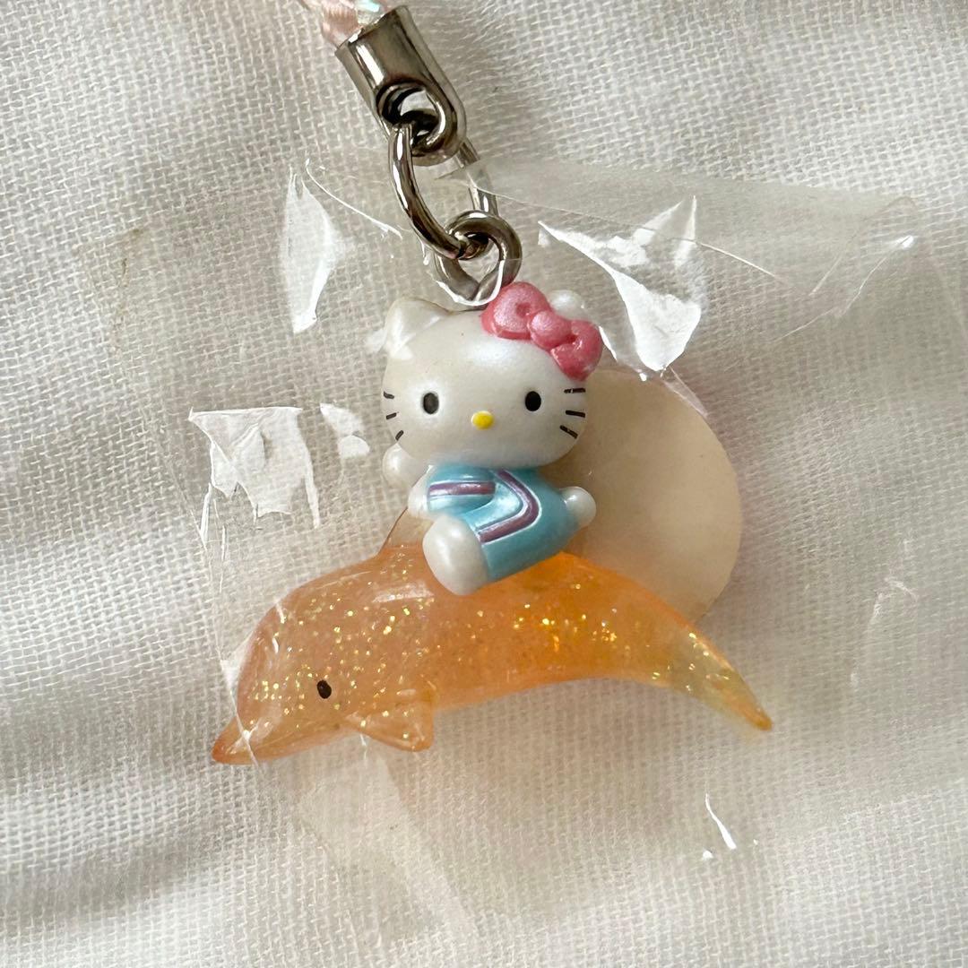 レア】 ハローキティ 根付け イルカ オーロラ オレンジ ドルフィン ご