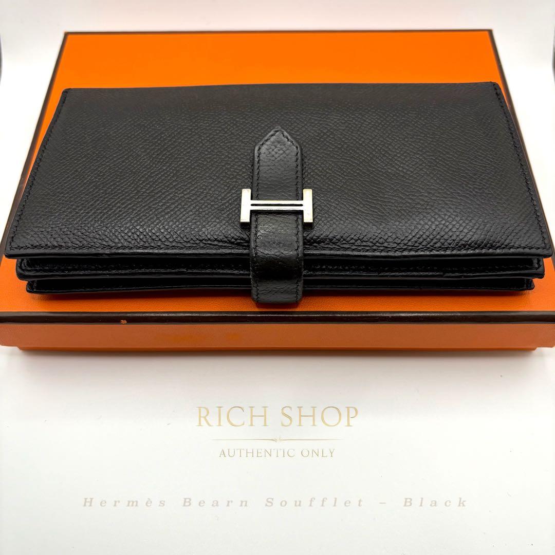 超人気✨ HERMES エルメス ベアンスフレ ブラック ノワール　長財布