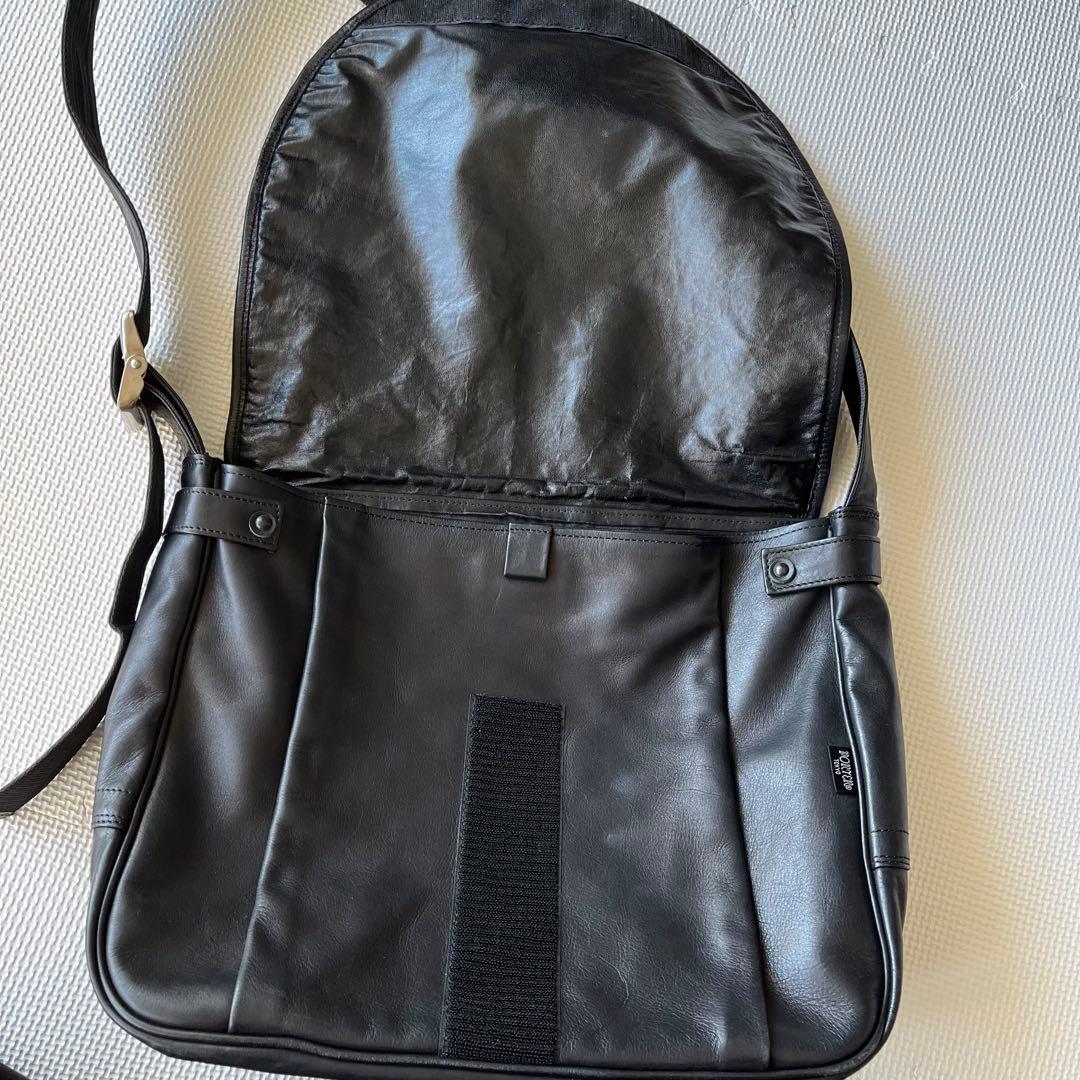 美品 希少 POTER オールレザー メッセンジャーバッグ 斜め掛け A4