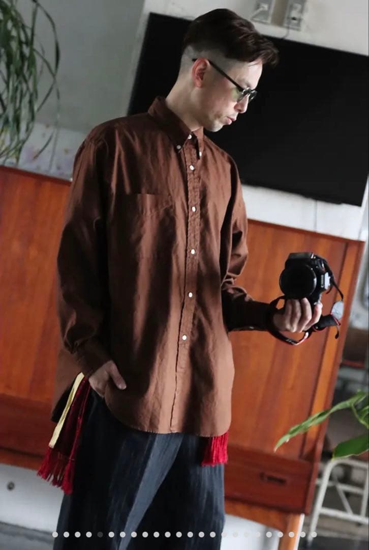 A.PRESSE BD Oxford shirt ブラウン サイズ2