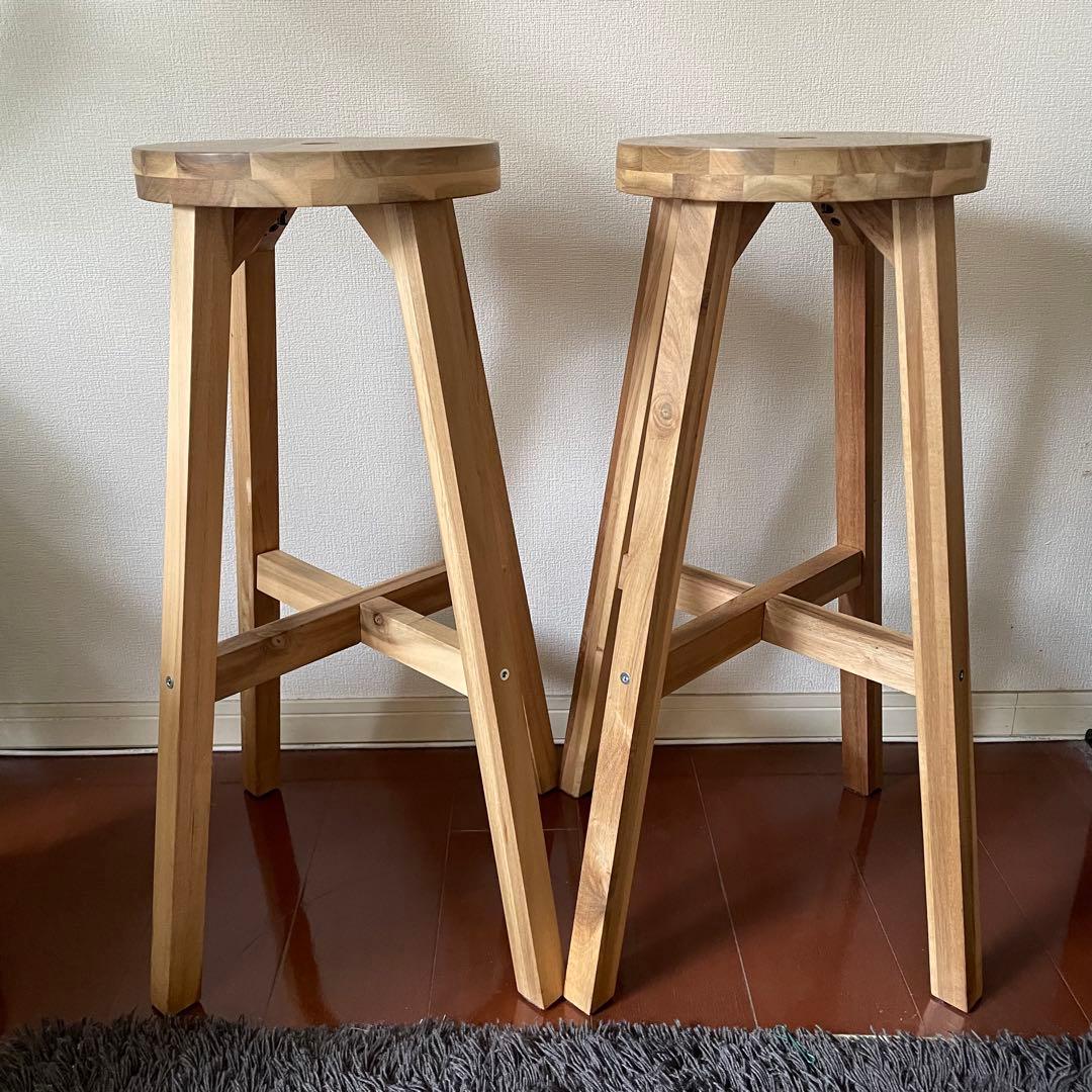 廃盤品 IKEA イケア SKOGSTA スコグスタ スツール 椅子 2脚 - メルカリ