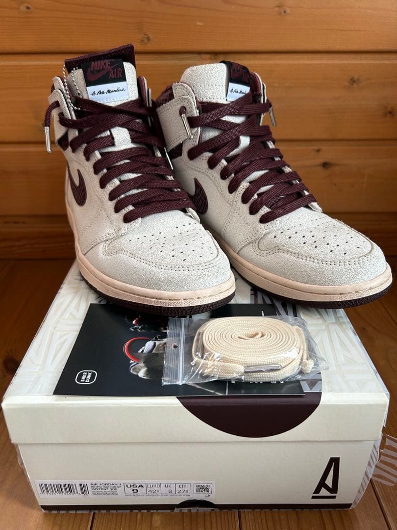 A Ma Maniére Air Jordan 1 クリーム/バーガンディ A Ma Maniere x Nike Air Jordan 1 High 