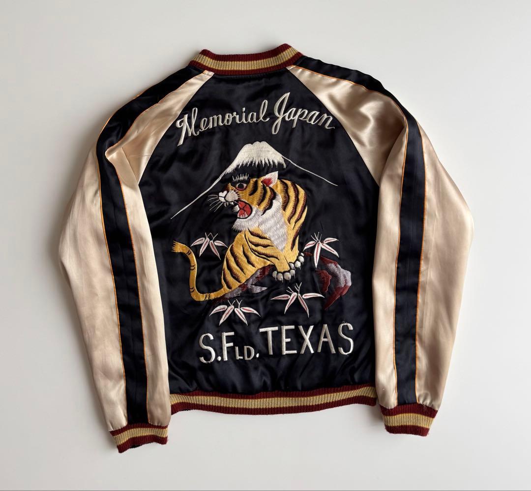 ヴィンテージ品★テーラー東洋S虎と鷹刺繍 サテンジャケットS.FLD.TEXAS