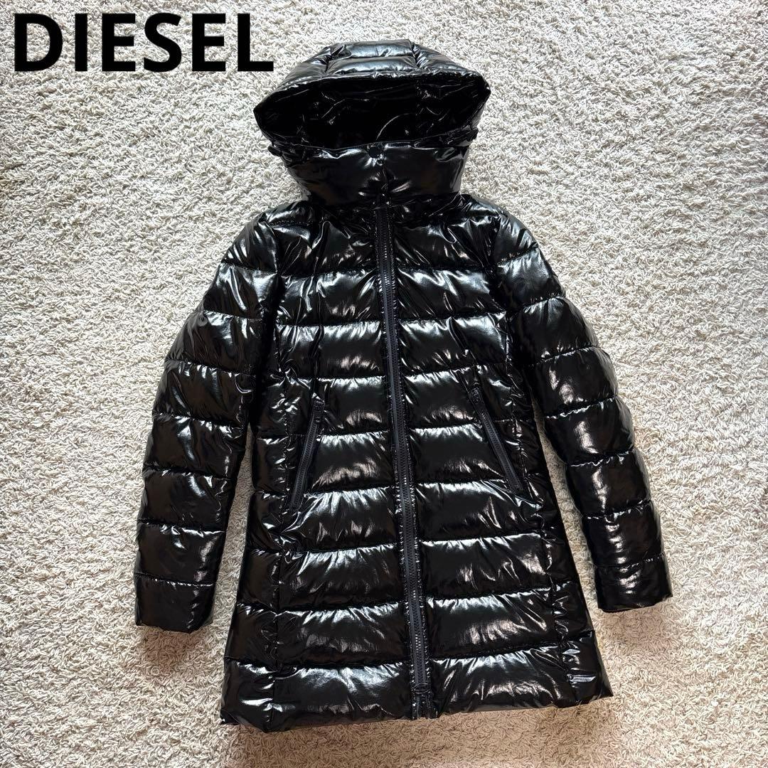 極美品】DIESEL ディーゼル ダウンジャケット エナメル ブラック S