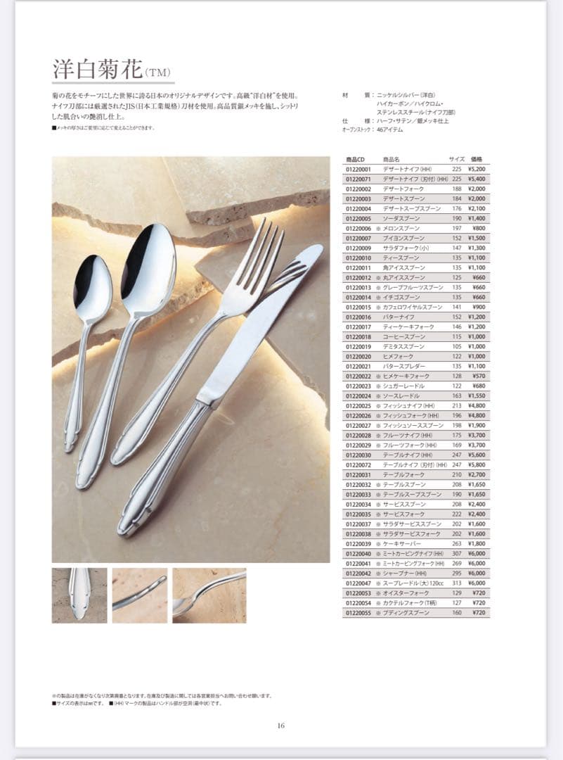 サクライ カトラリーセット 洋白菊花 ディナーセット〈18本セット