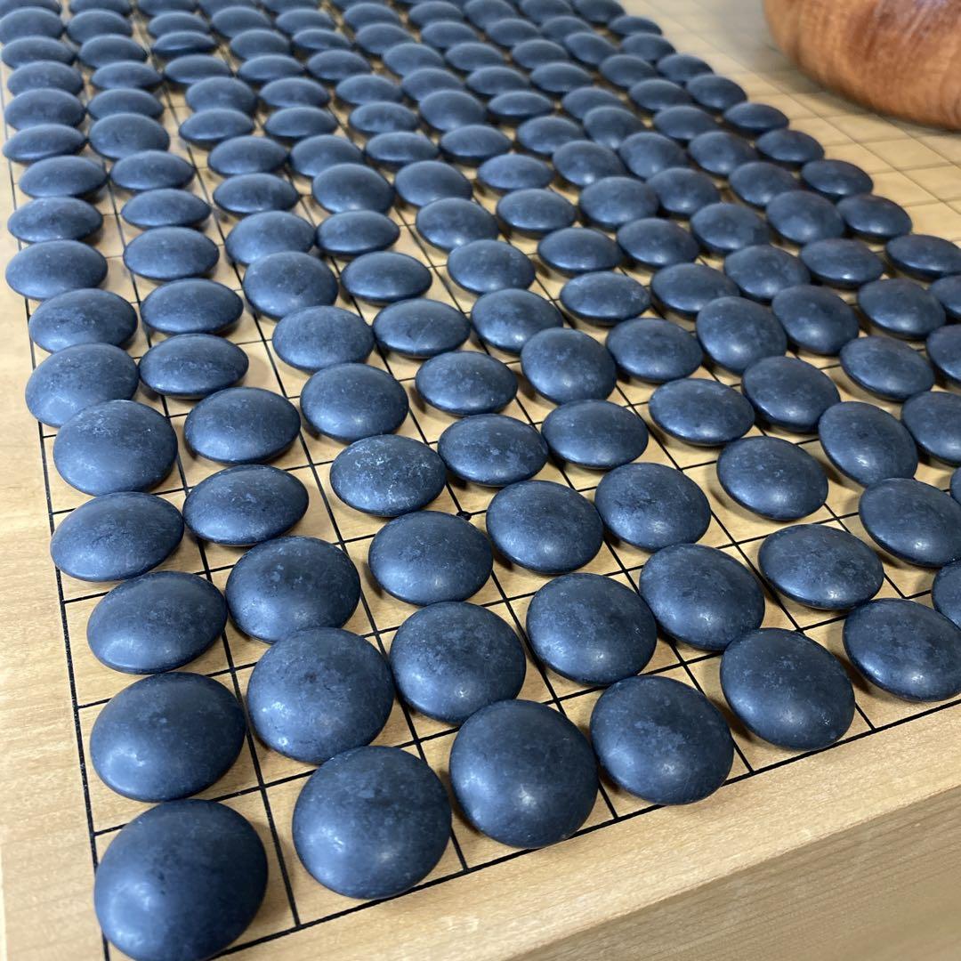 囲碁磐 碁石 碁笥 足つき へそ 本蛤179個 35号 本那智黒182個 蓋付き