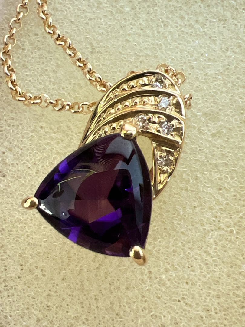 銀座三越 K18 アメジスト ダイヤ リング ネックレスセット - メルカリ