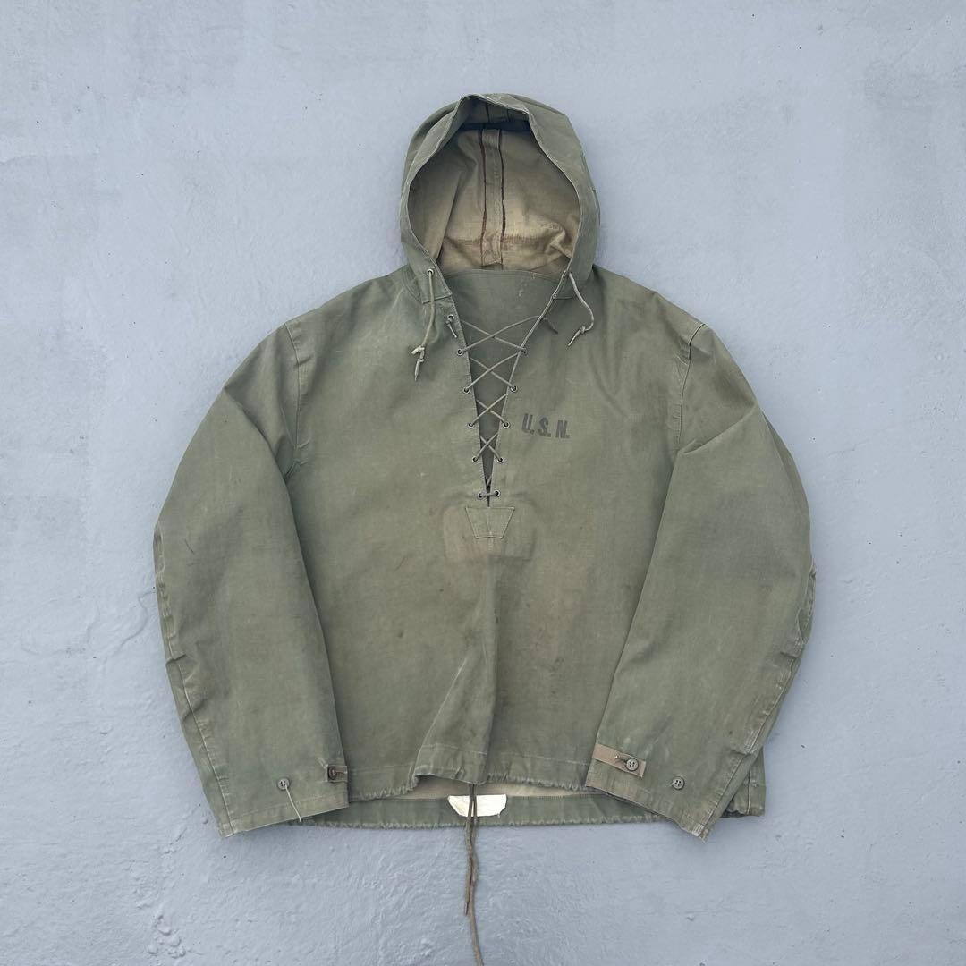 40s usnavy N-2デッキレインパーカー 軍物 古着 ヴィンテージ