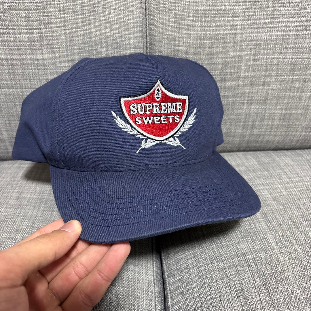 SUPREME ネイビーキャップ 古着キャップ - メルカリ