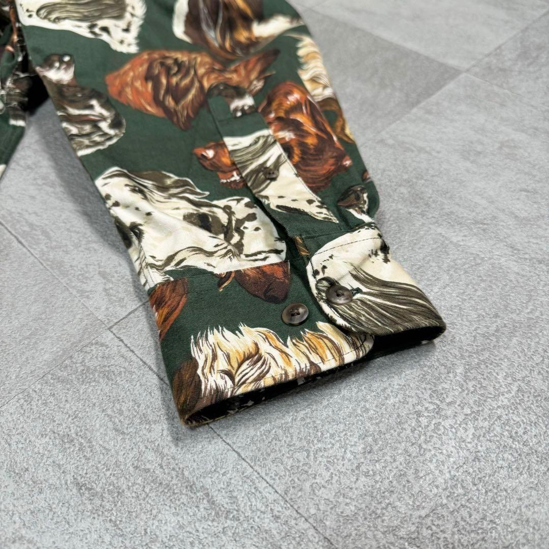 唯一無二の犬総柄】バナナリパブリック 総柄シャツ 80s 最初期タグ