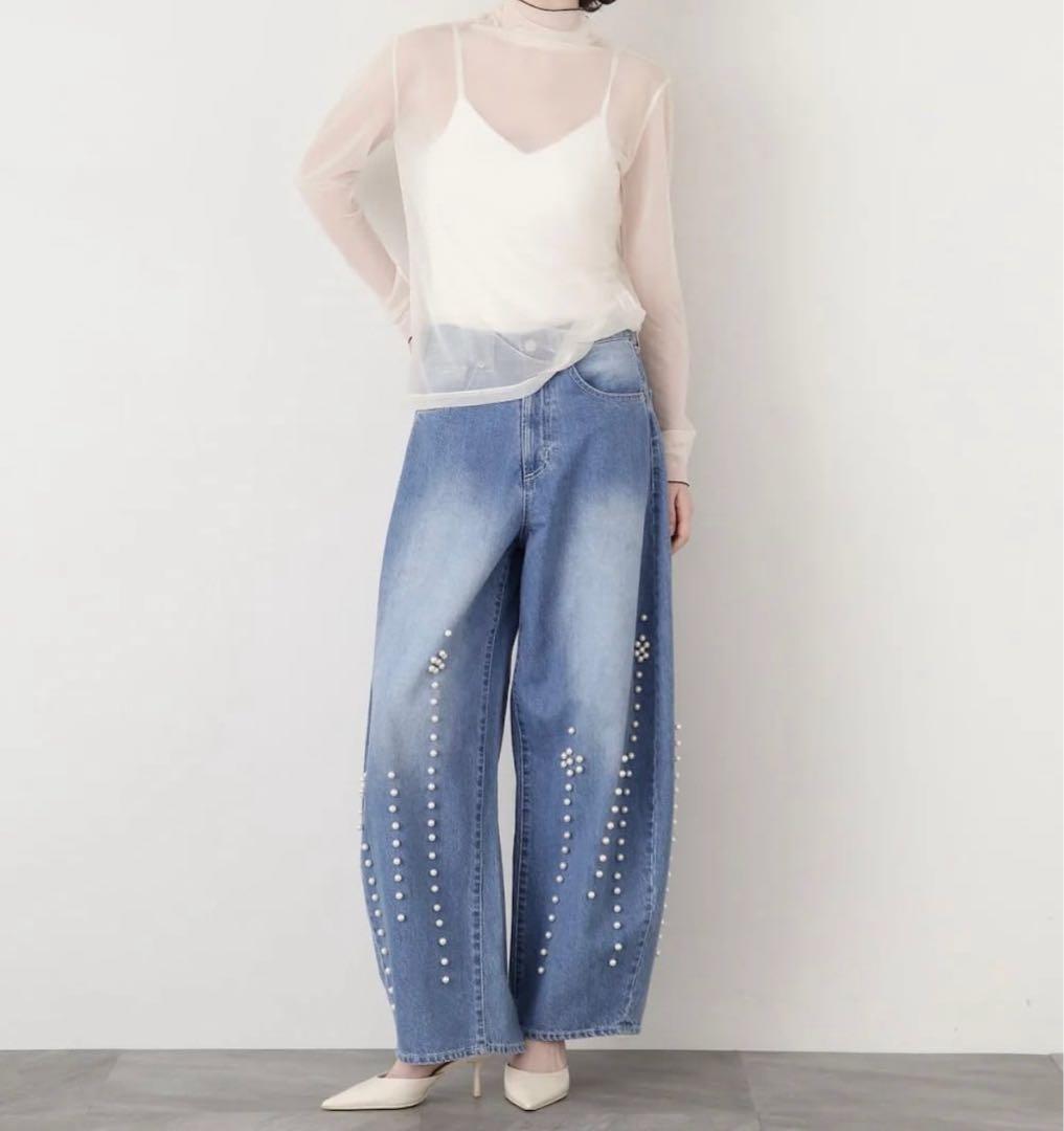 25SSSTUMBLY Curvy Denim w/Pearl カーヴィーデニム