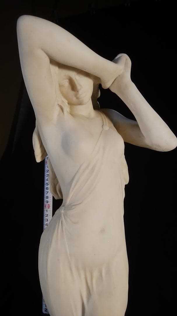 ダル作乙女★アラバスター少女彫刻裸婦像／高５３ｃｍ//白色ブロンズ銅像風女神