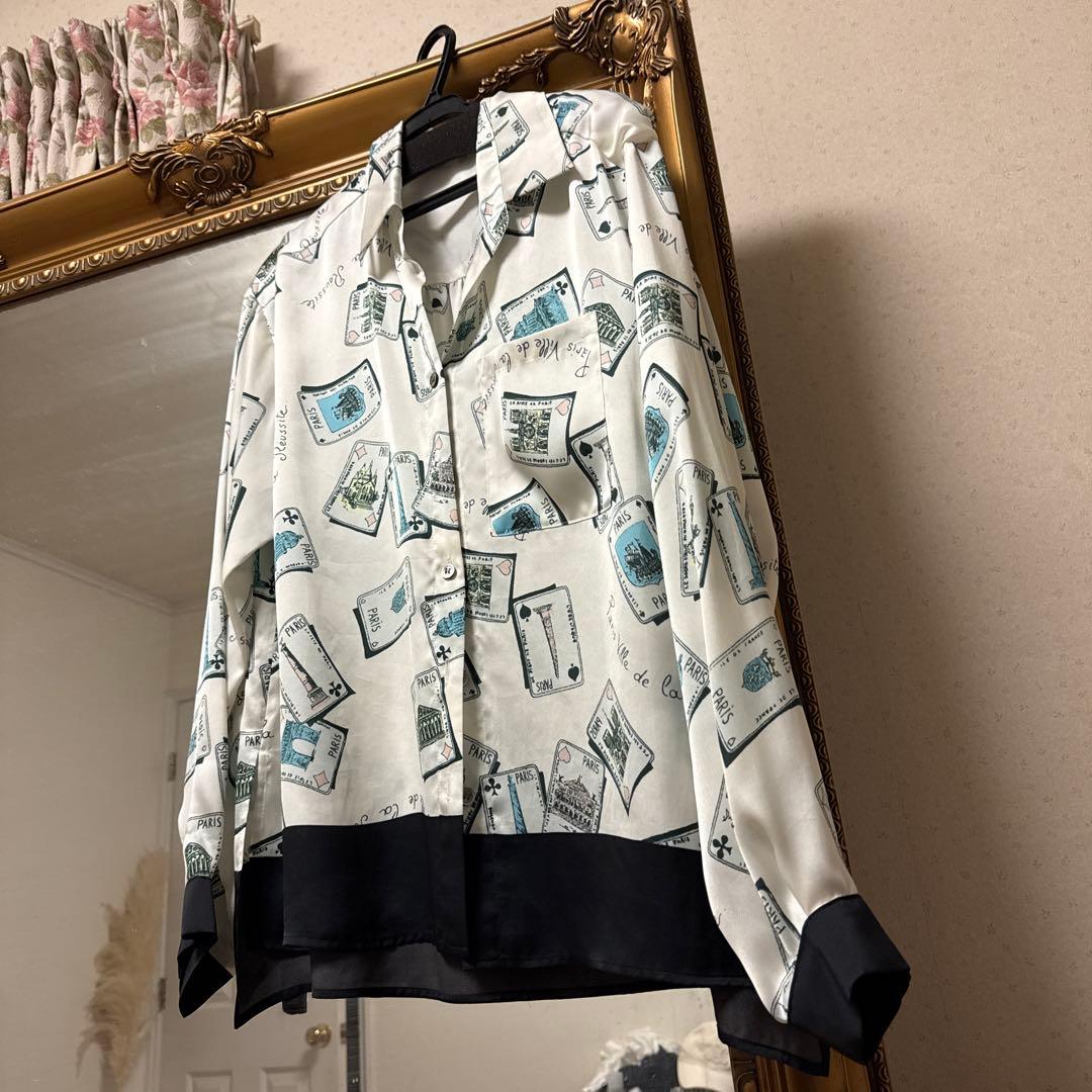 グレースコンチネンタル　トランププリントブラウス