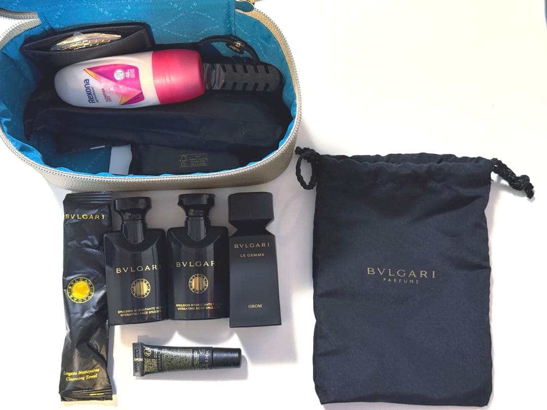 エミレーツ航空　ファーストクラス　ブルガリアメニティキット　ドバイ