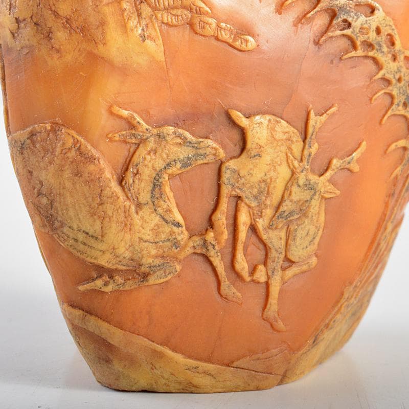 中国 玉石彫刻 山水鹿刻 置物 C R5817 - メルカリ