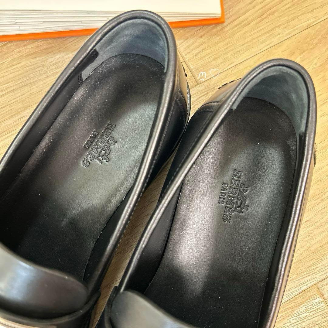 HERMESエルメス ホット 37.5 ケリーバックルモカシン ローファー 現行