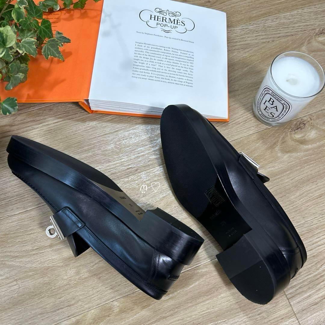 HERMESエルメス ホット 37.5 ケリーバックルモカシン ローファー 現行