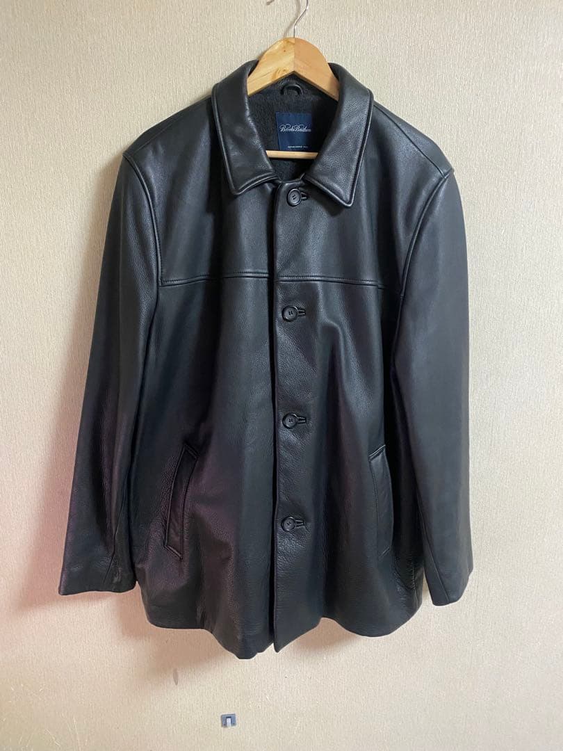 美品 Brooks Brothers ブルックス ブラザーズ レザー カーコート