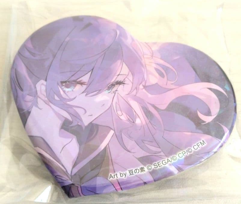 プロセカ キラキラビッグハート型缶バッジ 朝比奈まふゆ 暁山瑞希