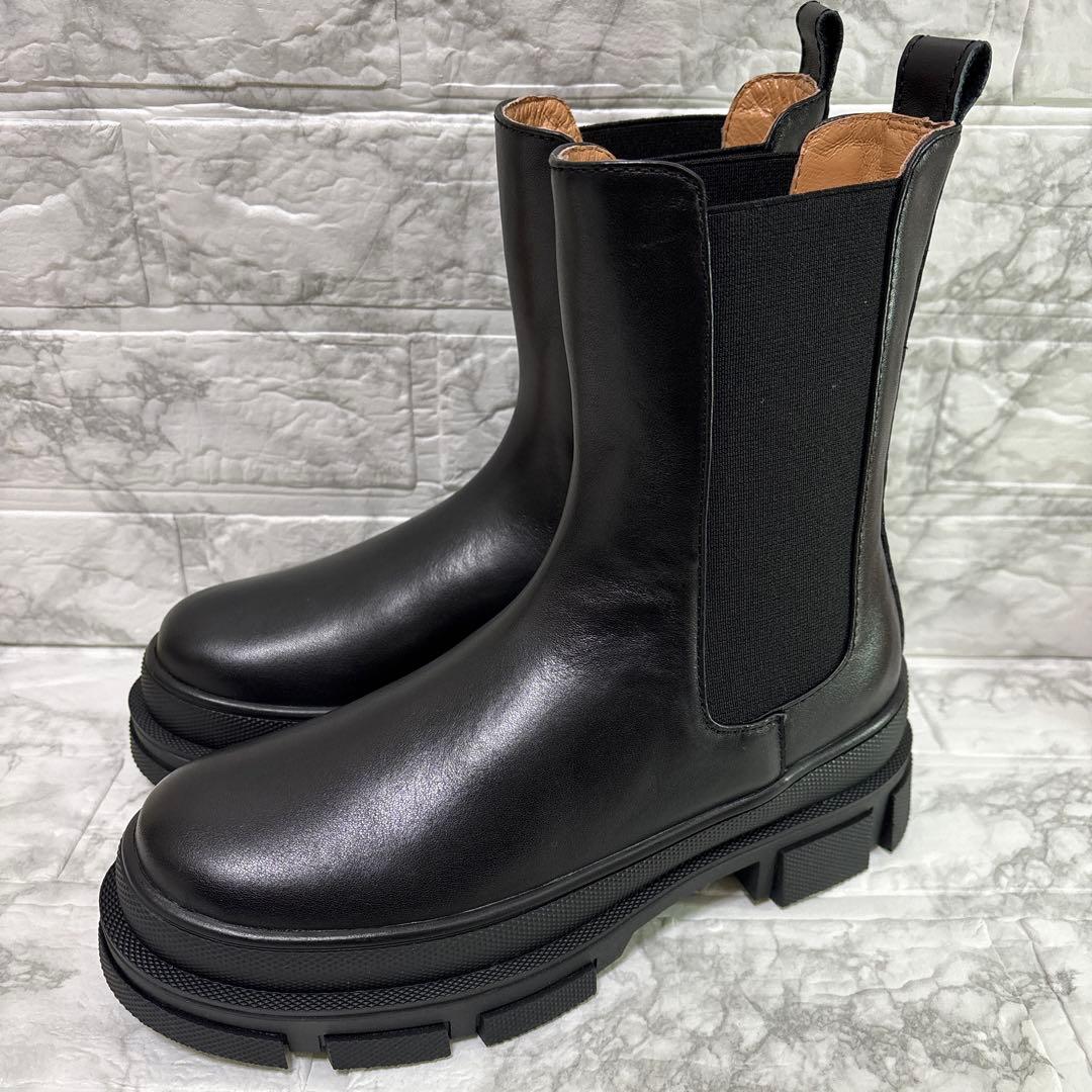 【新品未使用】アトリエブルージュ レザーサイドゴアタンクブーツ S 22.5