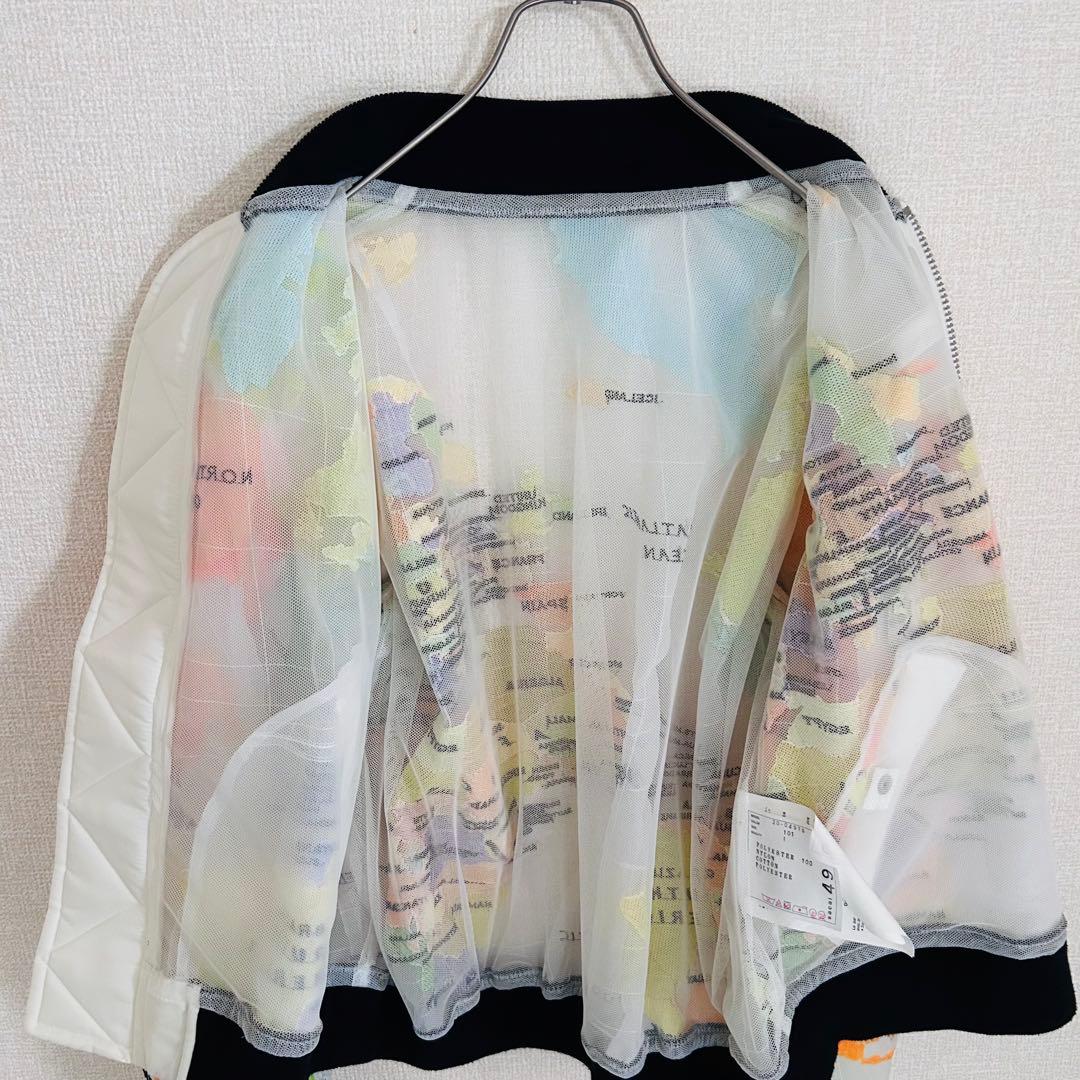 美品】20ss Sacai MA-1 ワールドマップ ブルゾン カートコバーン