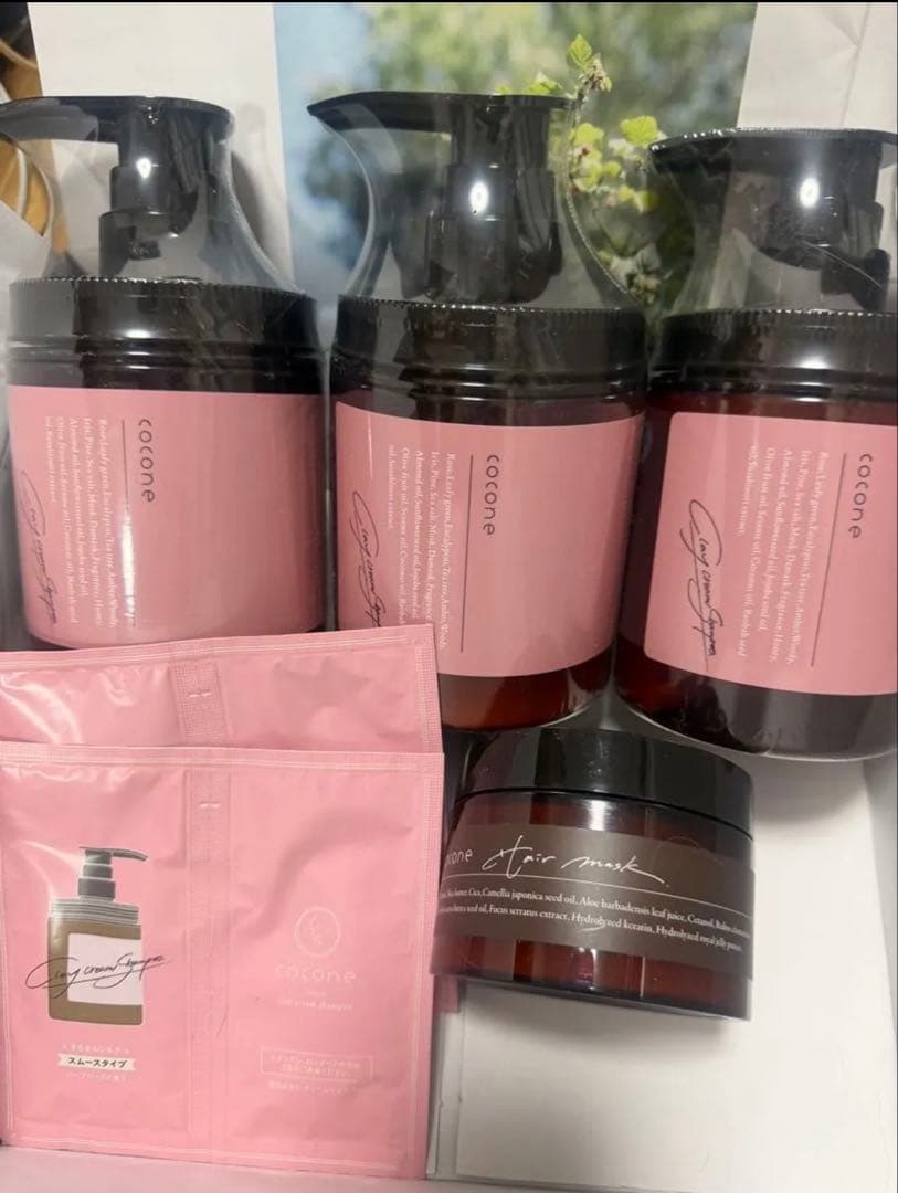cocone クリームシャンプー 3本セット + ヘアマスク＋2回分パウチセット