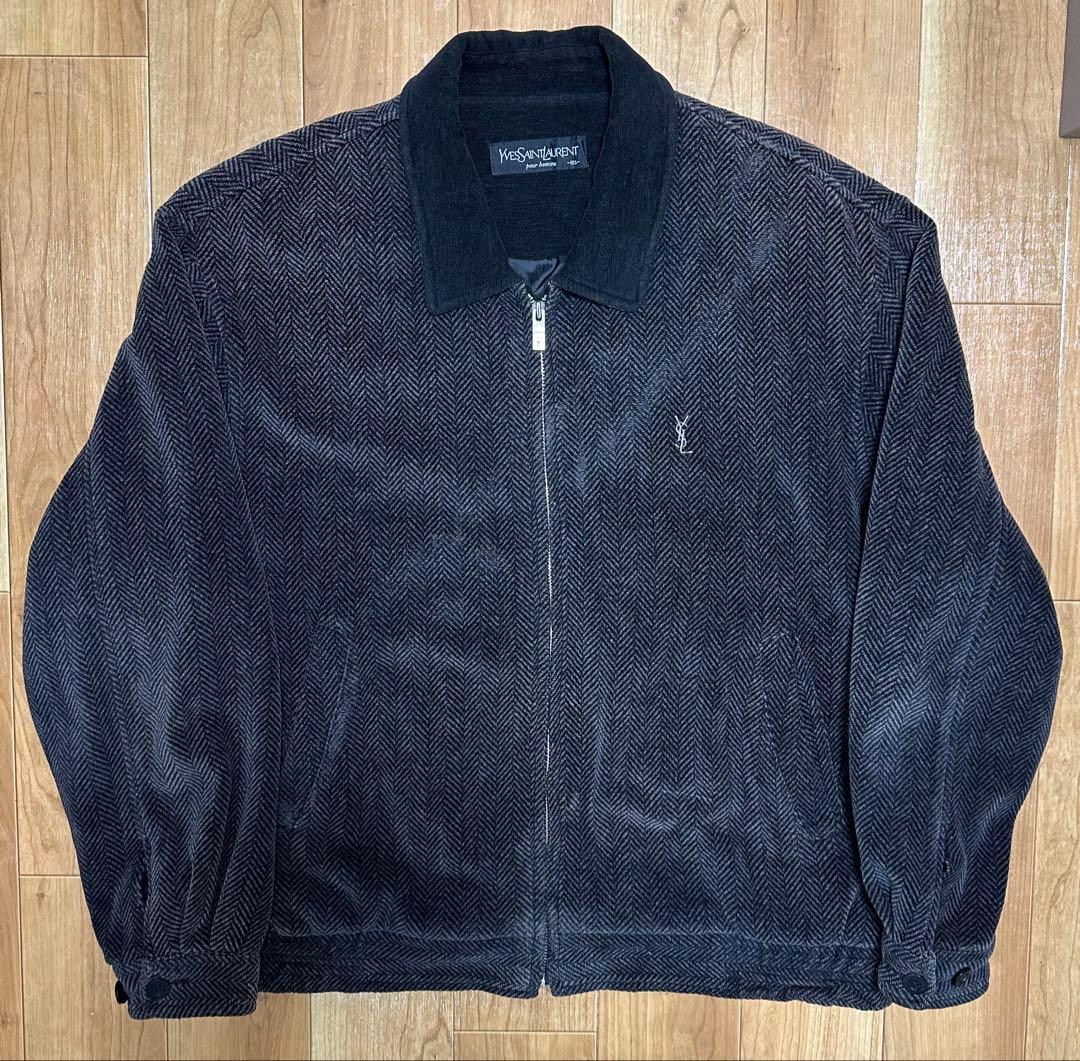 YVES SAINT LAURENT ヘリンボーン柄 ジップジャケット　ブルゾン