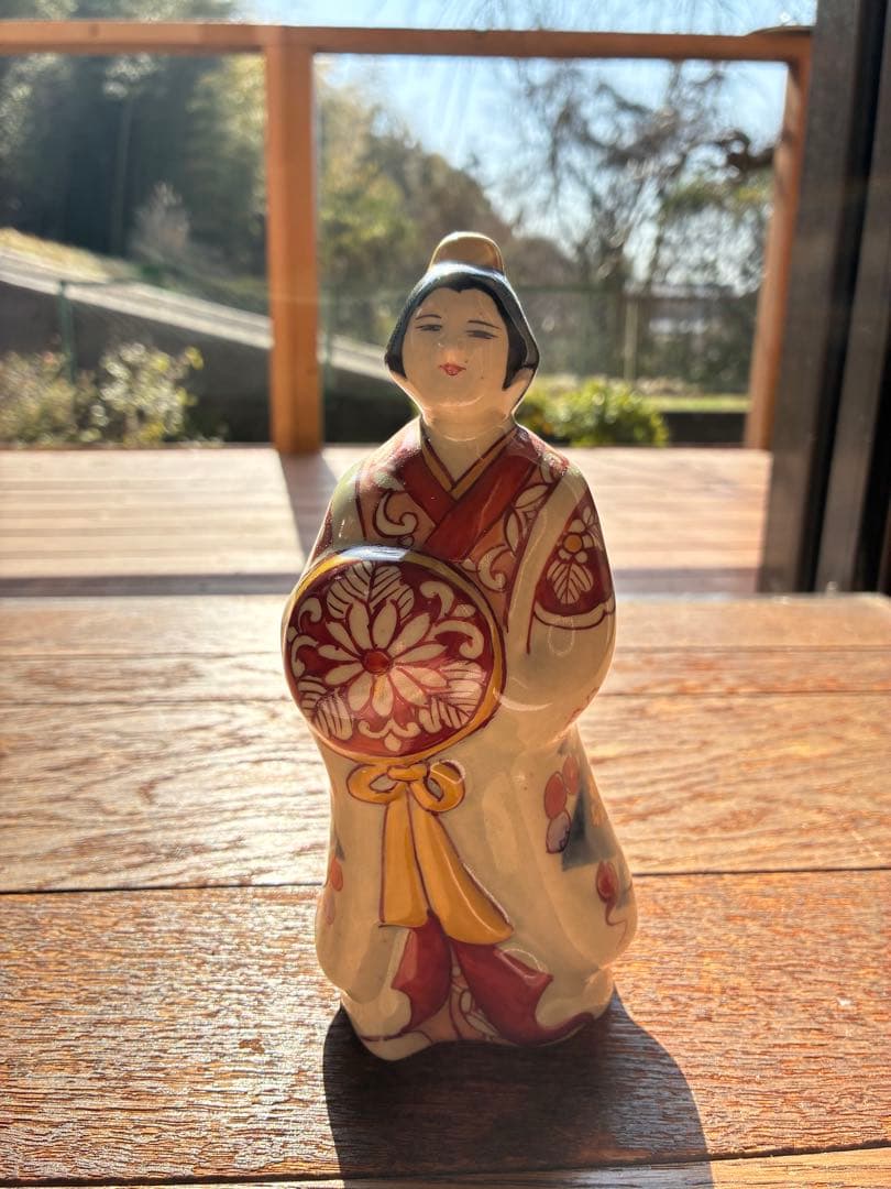 【希少】有田焼 円左エ門窯 陶人形 置物 高さ18cm 赤絵 金彩 伝統工芸品