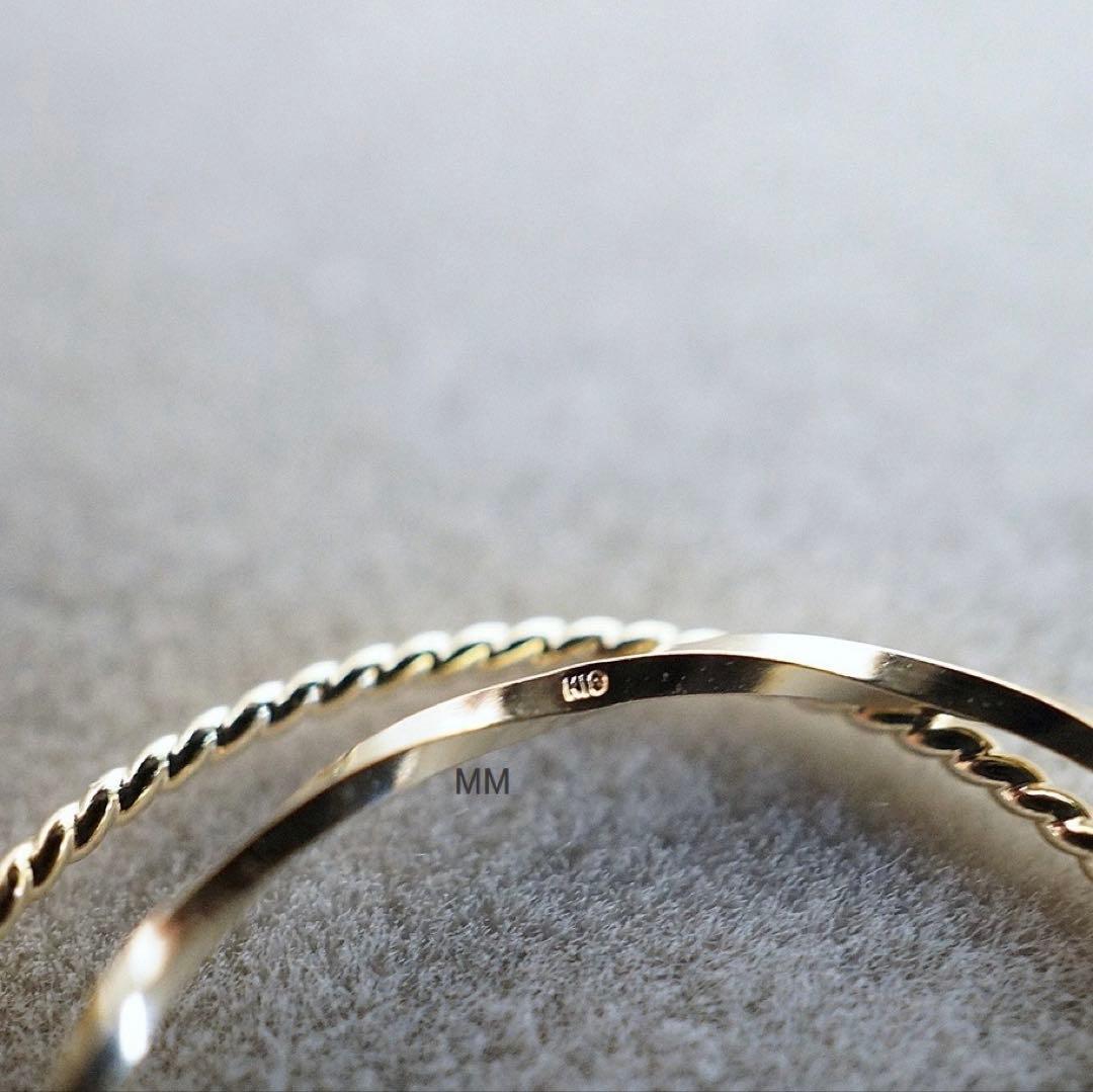 《刻印あり》新品K10YGレイヤードリング13号